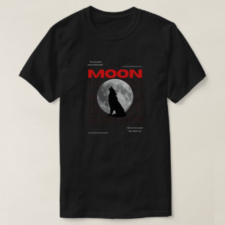 Moon Wolf Graphic Black Aesthetic T-Shirt