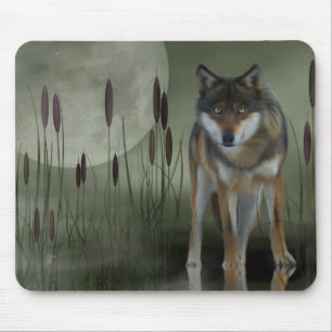 Moon Wolf - Wolf, Animals Mouse Pad