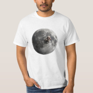 Moon Worm Surreal Full Moon Space Art T-Shirt