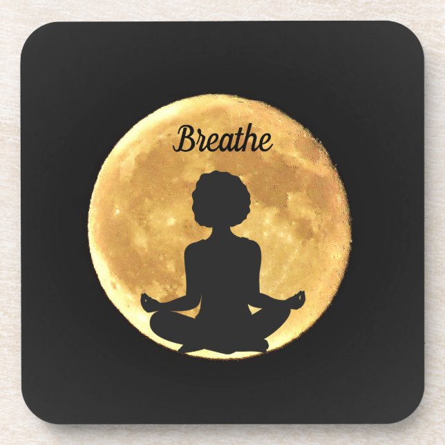 Moon Yogi Breathe Acrylic Coasters (Front)