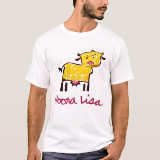 Moona Lisa Cow Drawing T-Shirt
