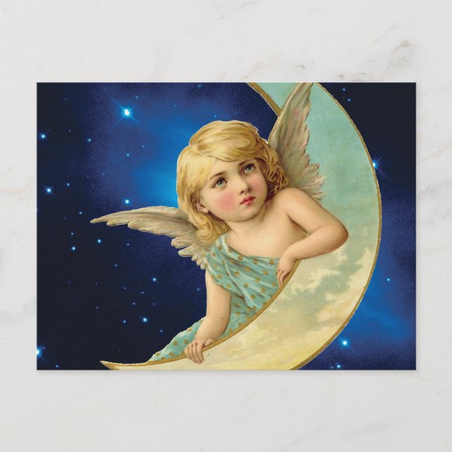 Moonbeam - Angel and Moon Collage Postcard (Front)