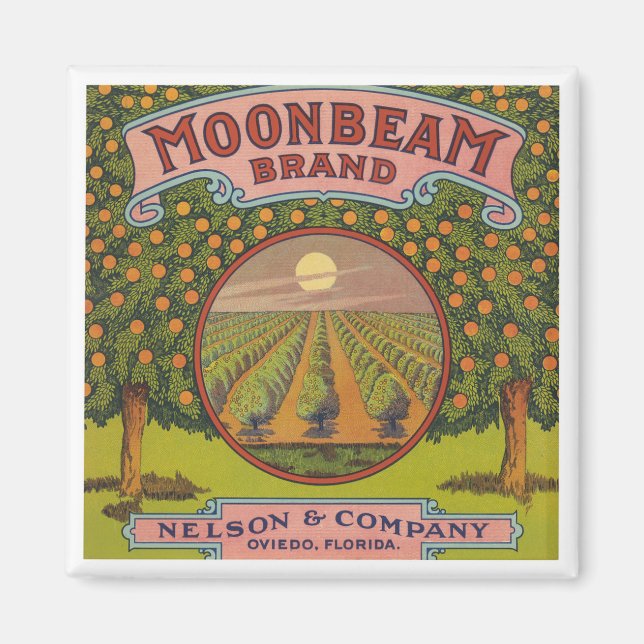 Moonbeam Brand | Vintage Citrus Label Magnet (Front)