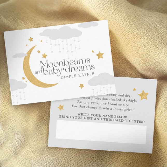 Moonbeams an baby dreams baby shower diaper raffle enclosure card (Creator Uploaded)