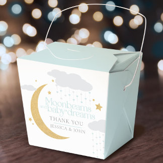Moonbeams and baby dreams baby shower blue favour box