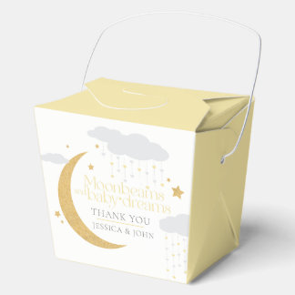 Moonbeams and baby dreams baby shower yellow favour box