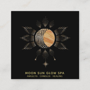*~* MoonBeams Sun Rays Energy Glow Cosmic Square Business Card