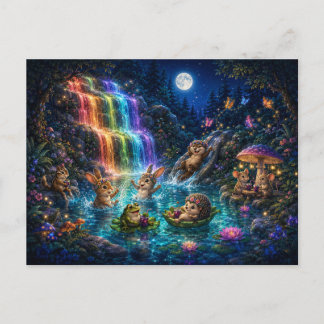 Moonberry Hollow Rainbow Waterfall Pool Party Post Postcard