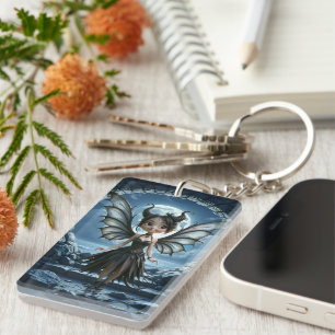 Moonborn Little Shadow, the Cute Gothic Fairy Key Ring