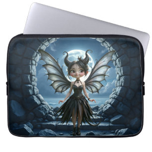 Moonborn Little Shadow, the Cute Gothic Fairy Laptop Sleeve