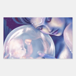 Moonborn - Mermaid and Baby Rectangular Sticker