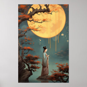 Mooncake Festival Lunar Full Moon Poster