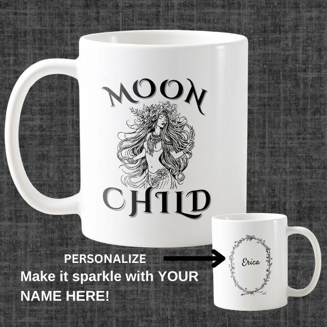 MoonChild Floral Divine Feminine  Coffee Mug (Creator Uploaded)