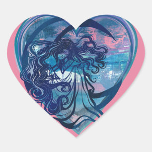 MoonChild Goddess Heart Sticker