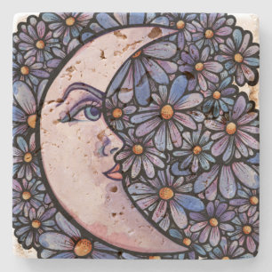 MoonChild Moon Goddess Art Moon Child Purple       Stone Coaster