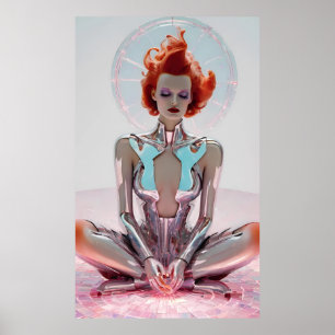 Mooncore Meditation - Ken Gauge Surreal Art Poster
