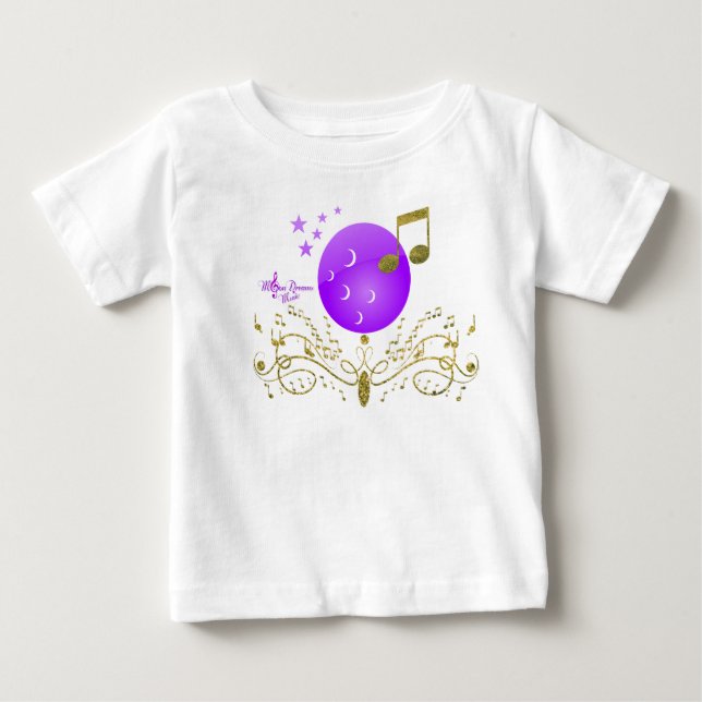 MoonDreams Gold Glitter Music Toddler Ruffle Tee (Front)