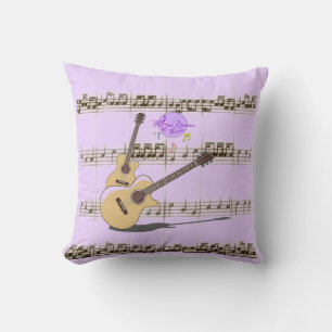 MoonDreams Music Guitar Riffs Purple Throw Pillow