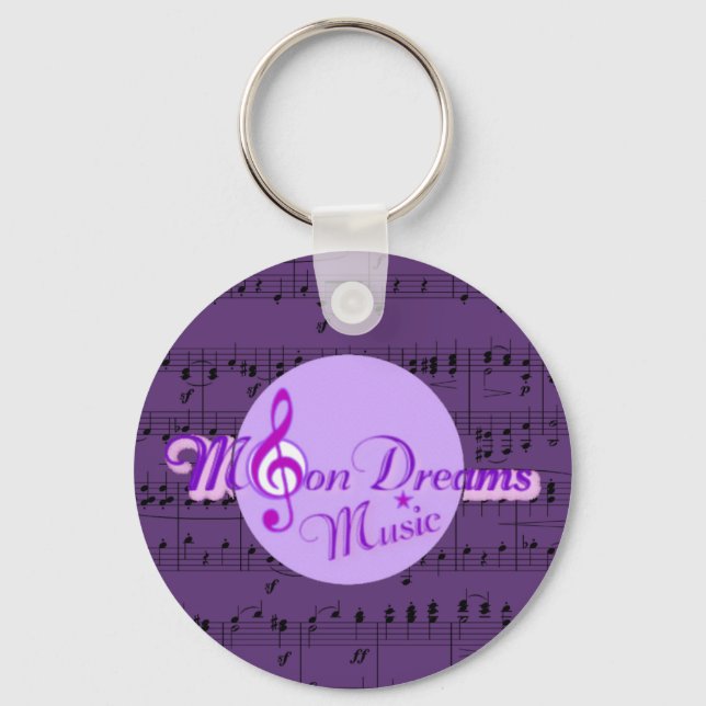 MoonDreams Purple Sheet Music Key Ring (Front)