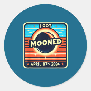 Mooned Solar Eclipse April 8 Classic Round Sticker