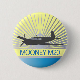Mooney M20 Aviation 6 Cm Round Badge