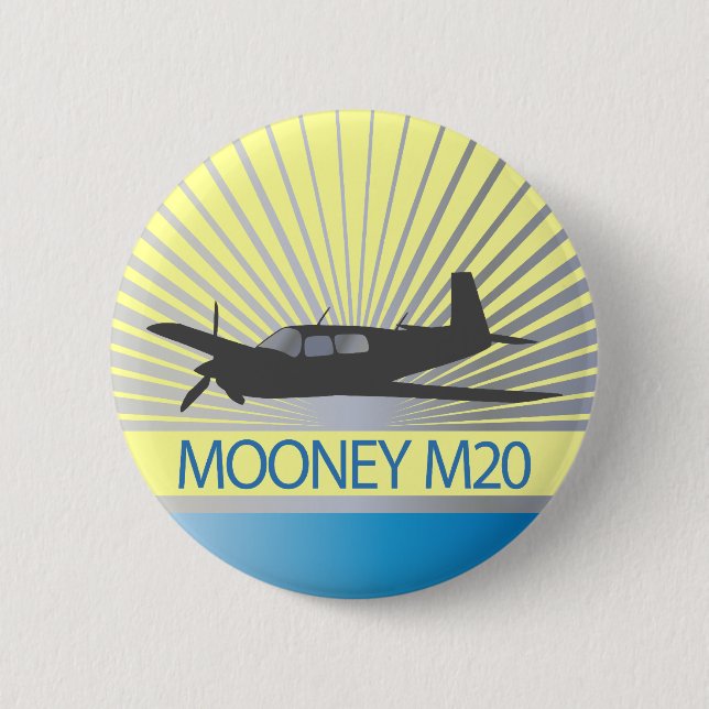 Mooney M20 Aviation 6 Cm Round Badge (Front)
