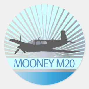 Mooney M20 Aviation Classic Round Sticker