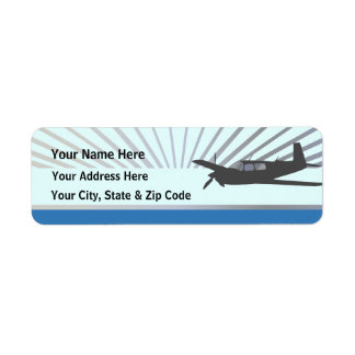 Mooney M20 Aviation Return Address Label