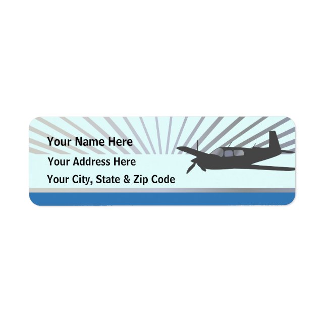 Mooney M20 Aviation Return Address Label (Front)