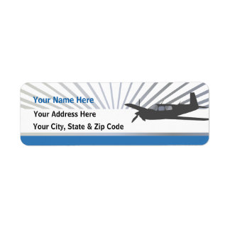 Mooney M20 Aviation Return Address Label