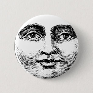 MOONFACE 6 CM ROUND BADGE