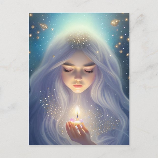 Moonflower with a Candle  Postcard (Front)