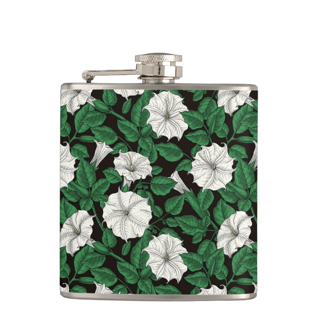 Moonflowers 2 hip flask (Front)
