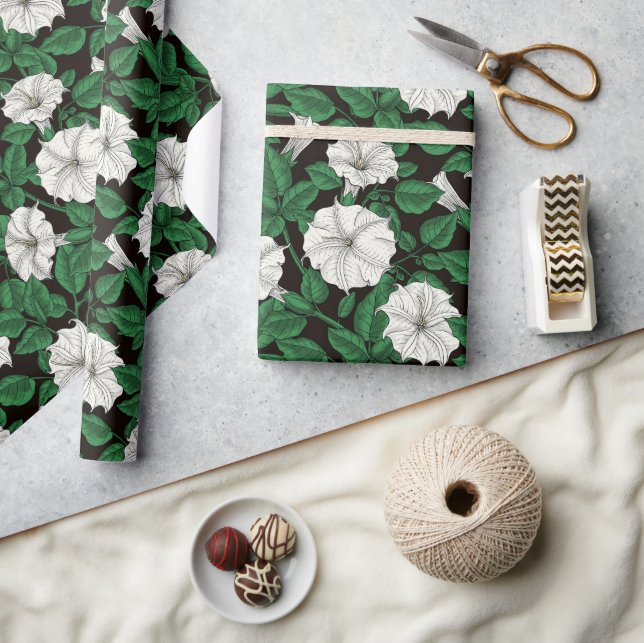 Moonflowers 2 wrapping paper (Crafts)