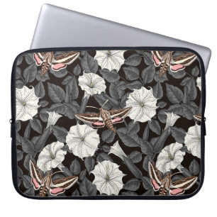 Moonflowers and sphinx moths 2 laptop sleeve