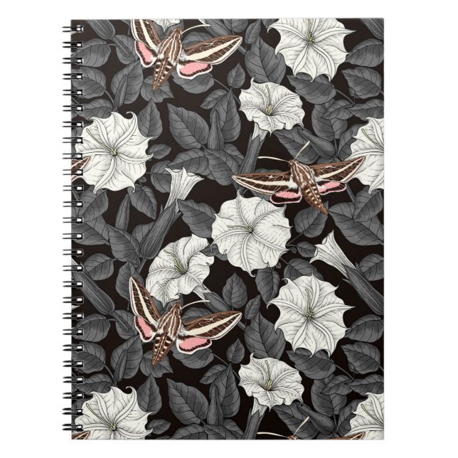 Moonflowers and sphinx moths 2 notebook (Front)