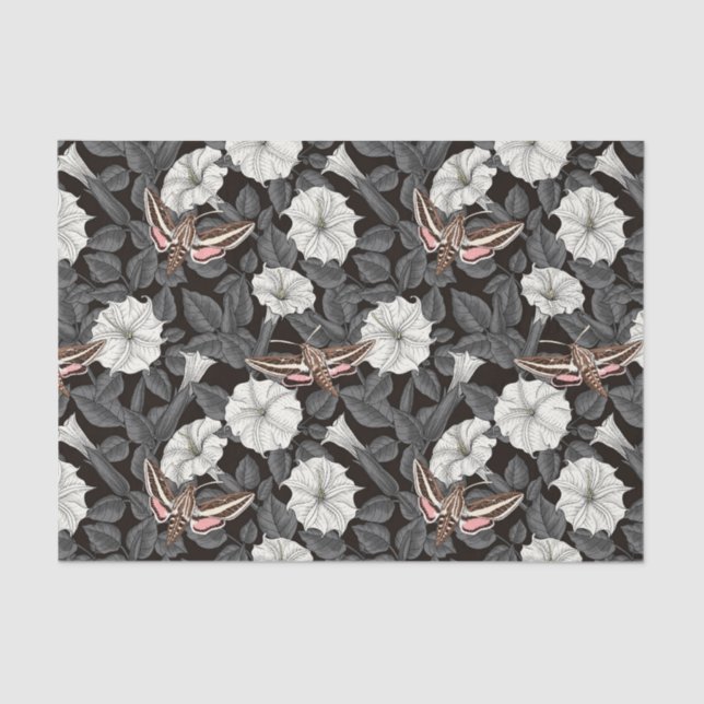 Moonflowers and sphinx moths 2 tissue paper (Front)