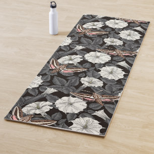 Moonflowers and sphinx moths 2 yoga mat
