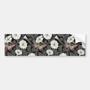 Moonflowers and sphinx moths bumper sticker