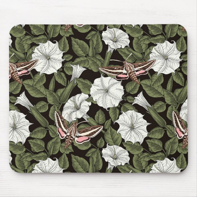 Moonflowers and sphinx moths mouse pad (Front)