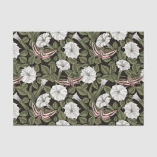 Moonflowers and sphinx moths tissue paper