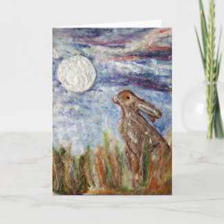 Moongazing Hare Greeting Card