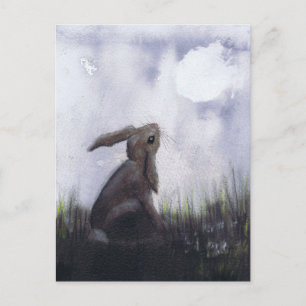 MOONGAZING HARE POSTCARD