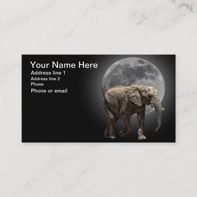 MOONGLOW ELEPHANT #1 BUSINESS CARD (Front)