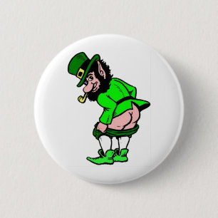 Mooning Leprechaun 6 Cm Round Badge