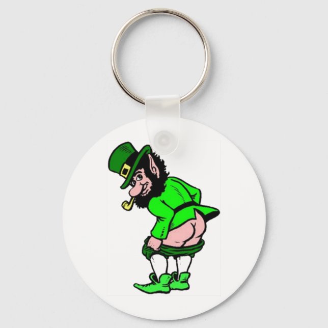 Mooning Leprechaun Key Ring (Front)