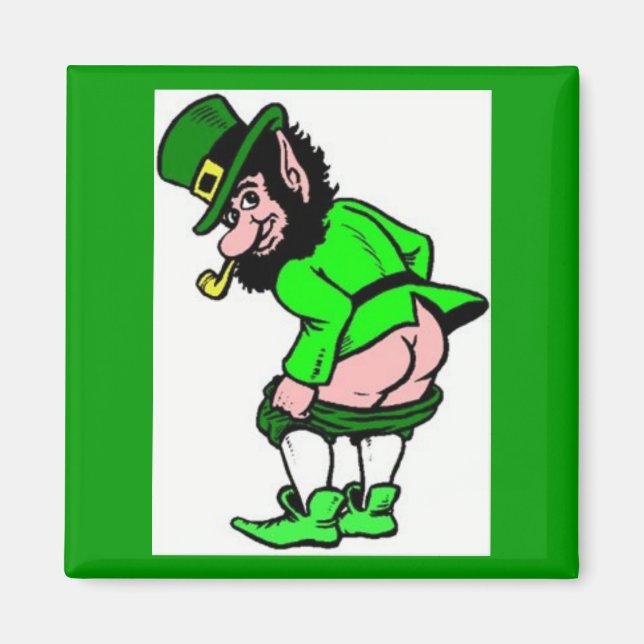 Mooning Leprechaun Magnet (Front)
