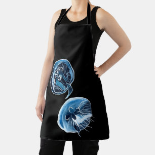 MoonJellyfish watercolor art Apron
