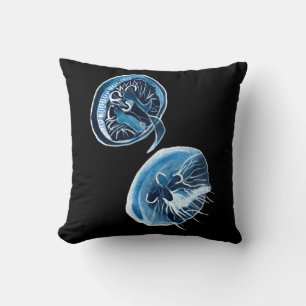 MoonJellyfish watercolor art Cushion