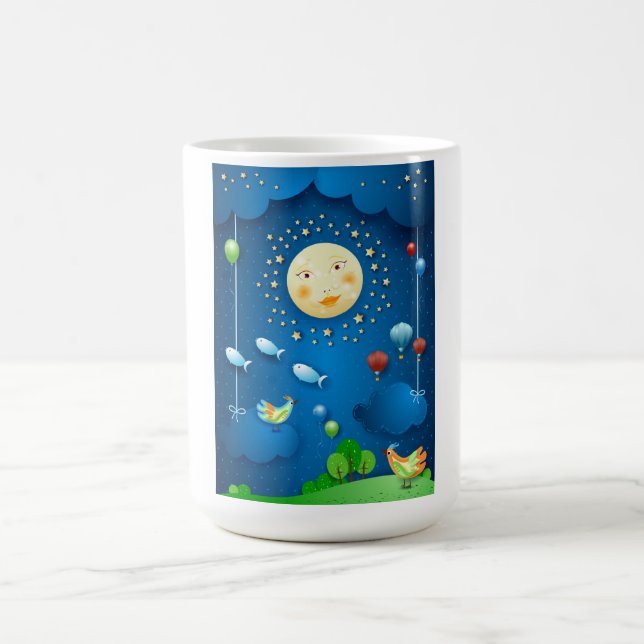 Moonlight and flying fishes coffee mug (Center)